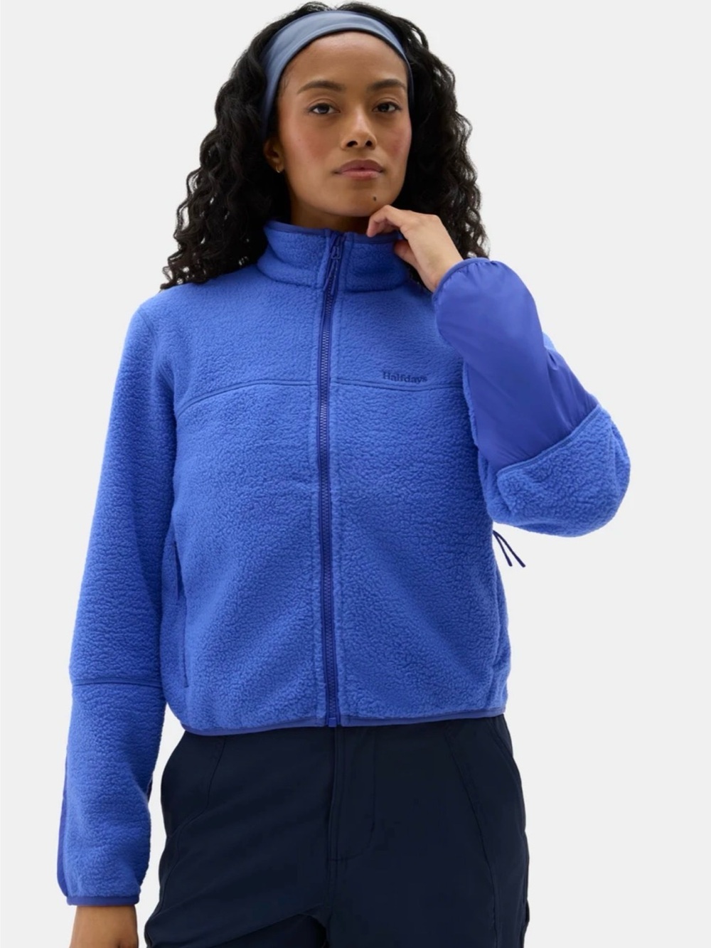 Halfdays Chappelle Fleece Jacket in Sapphire - Picture 3 of 4